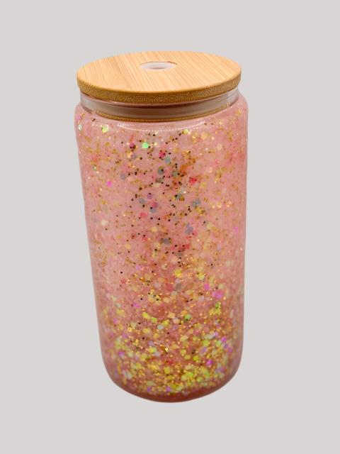 Pink + Gold Snow Globe Cup