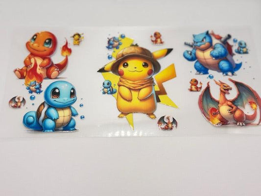 Pikachu, Charizard, Squirtle