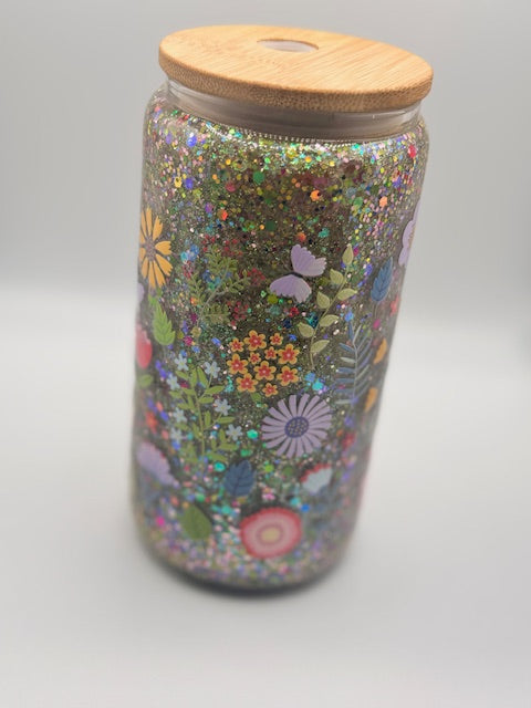 Flowers + Glitter Snowglobe Cup