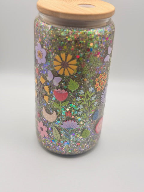 Flowers + Glitter Snowglobe Cup